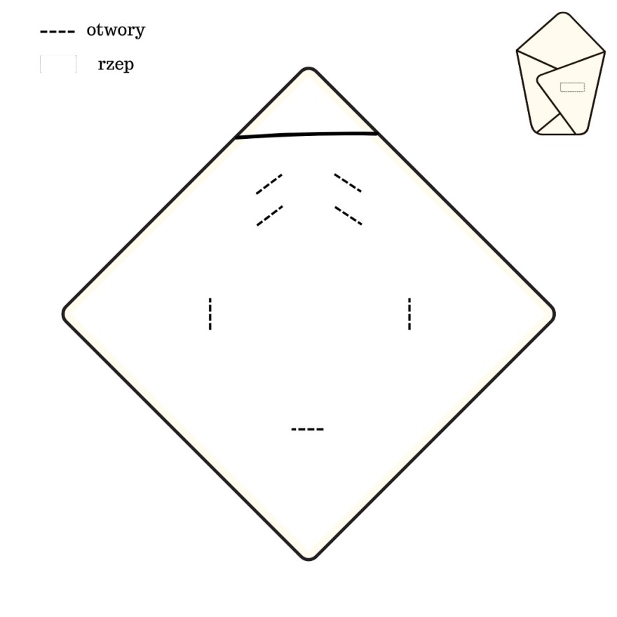 Butelkowy otulacz niemowlęcy kocyk rożek z kapturkiem do wózka fotelika nosidełka wiosenno- letni wyprawka