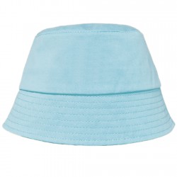 Błękitny KAPELUSZ BUCKET HAT gładka czapka z daszkiem lato bawełna