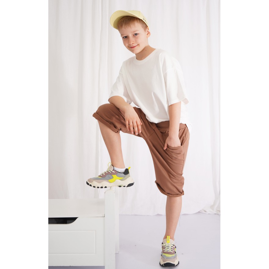 Camel krótkie spodenki 3/4 spodnie dresowe za kolano z wyciąganą gumką bezuciskowe