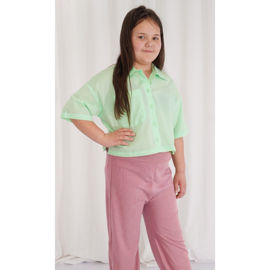 Brudny róż spodnie szeroka nogawka wide leg prążek z wyciąganą gumką wiosna lato