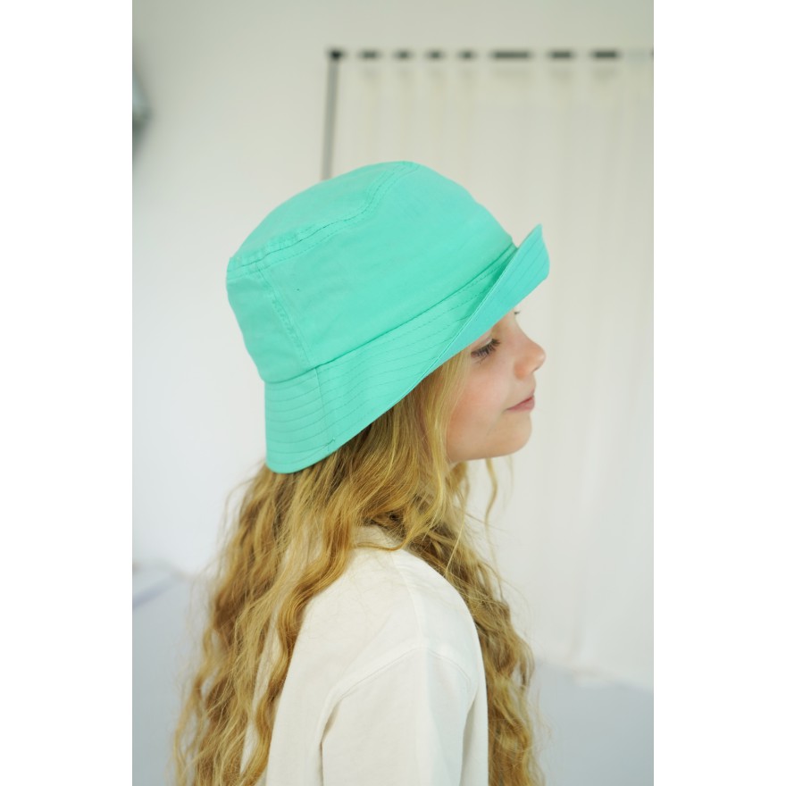 Seledynowy KAPELUSZ BUCKET HAT gładka czapka z daszkiem lato bawełna