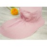 Różowy KAPELUSZ MUŚLINOWY z ochroną na kark CZAPKA na lato
