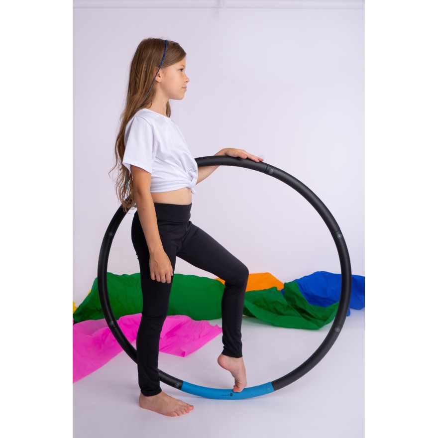 Czarne LEGGINSY SPORTOWE getry dziecięce długie elastyczne termo