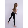 Czarne LEGGINSY SPORTOWE getry dziecięce długie elastyczne termo