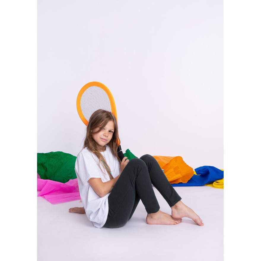 Czarne LEGGINSY Z KIESZENIAMI długie bawełniane getry dziewczęce