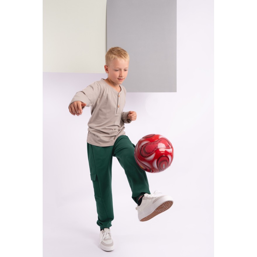 Butelkowe SPODNIE BOJÓWKI dresowe z kieszeniami dresówka PĘTELKA regulowane w pasie