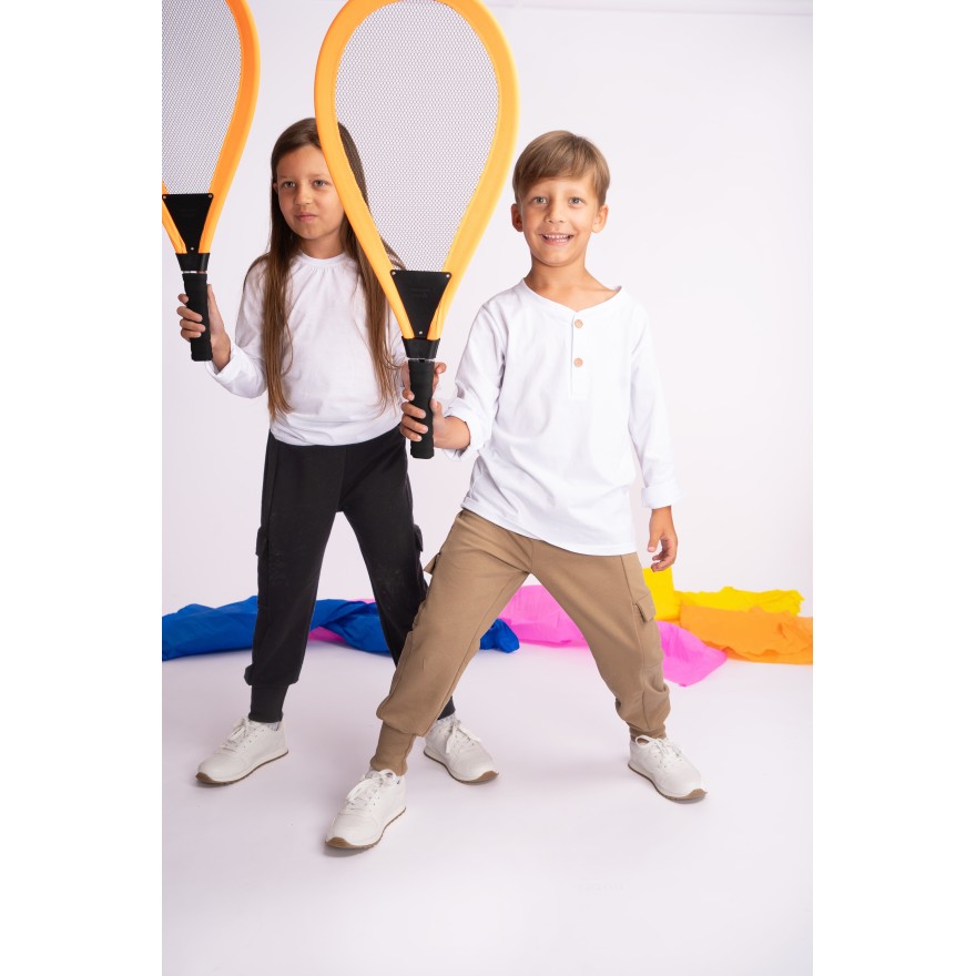 Czarne spodnie BOJÓWKI ocieplane NA MESZKU z kieszeniami regulowane w pasie