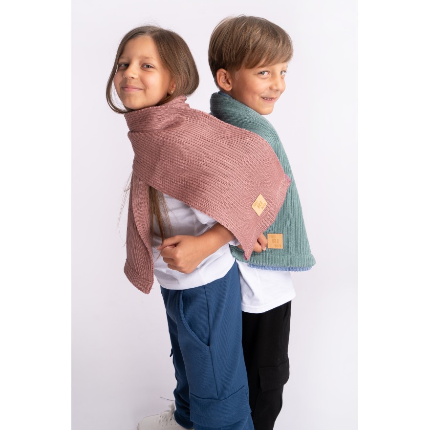 Merino szalik różowy 100% wełna szal uniwersalny jesień zima