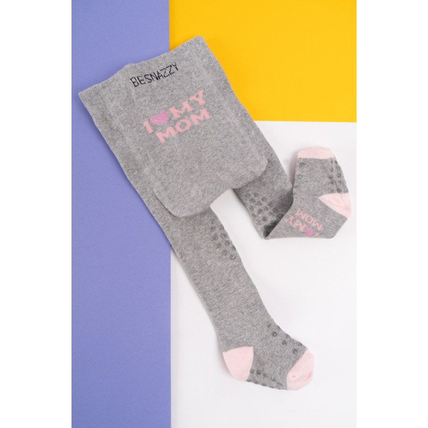 RAJSTOPY do RACZKOWANIA 3x ABS szare I love mu mom wzór 699