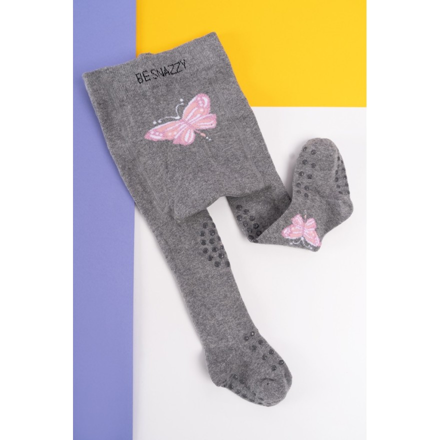 RAJSTOPY do RACZKOWANIA 3x ABS szare z motylem wzór 700