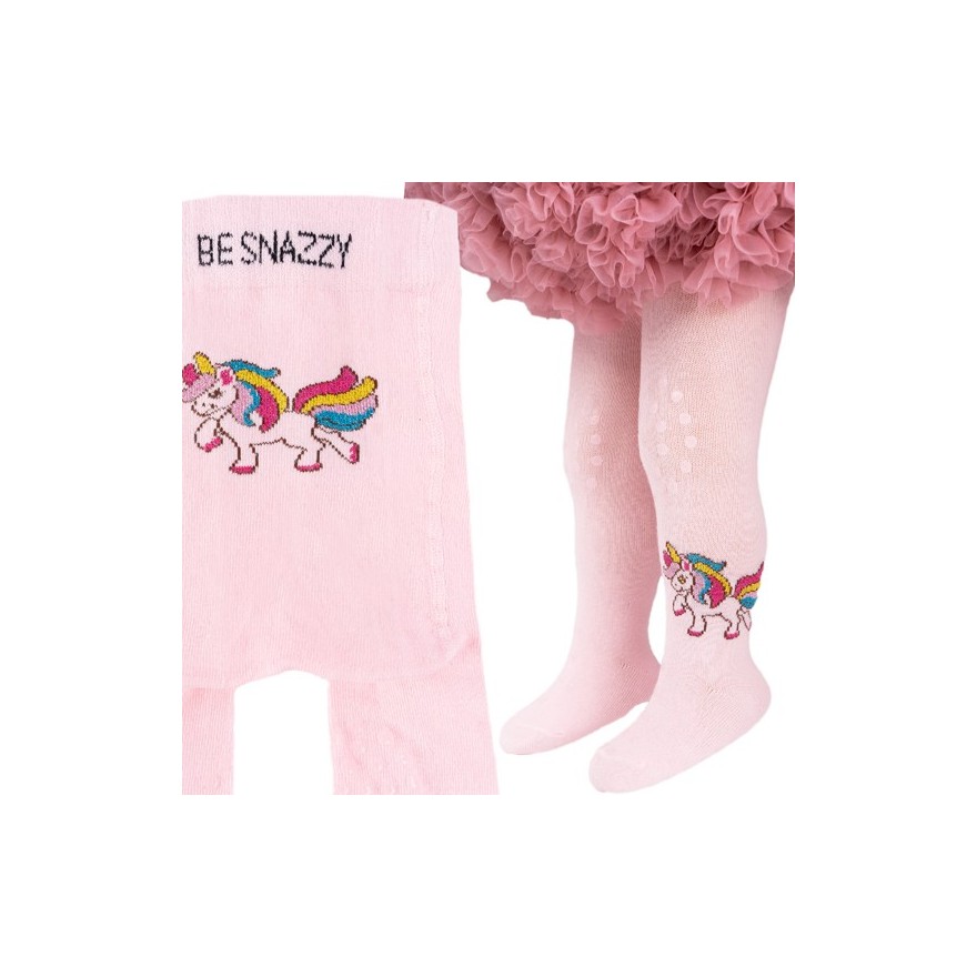 RAJSTOPY do RACZKOWANIA 3x ABS różowe kucyk brokat wzór 701