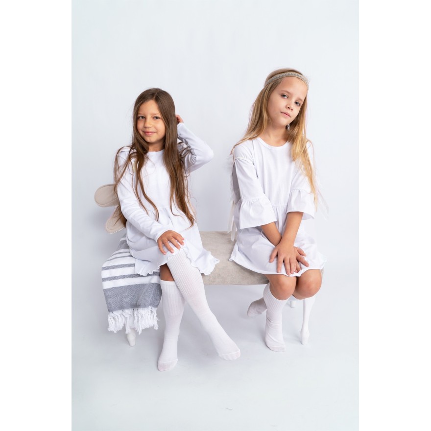 Biała SUKIENKA IGA z falbanką przy rękawach komunia pokomunijna święta