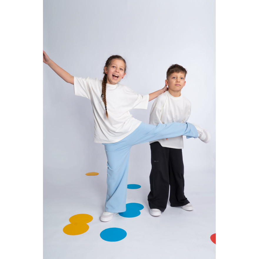 Czarne SPODNIE LOOSE dresowe szerokie luźne dresówka PĘTELKA regulowane w pasie