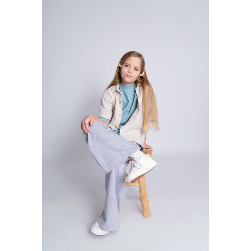 Szare SPODNIE LOOSE dresowe szerokie luźne dresówka PĘTELKA regulowane w pasie