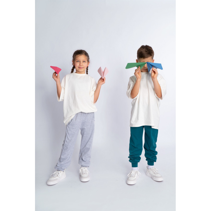 Biała ecru KOSZULKA OVERSIZE t-shirt krótki rękaw