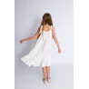 Biała ecru SUKIENKA SEA regulowana z falbanką na ramiączka komunia