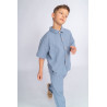 Jeans MUŚLINOWA KOSZULA z krótkim rękawem i kołnierzykiem lekka na lato