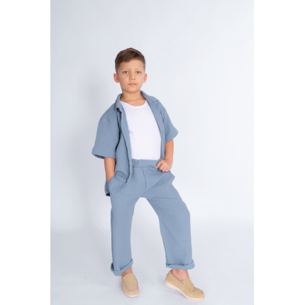 Jeans spodnie muślinowe do kostki 7/8 regulowane w pasie