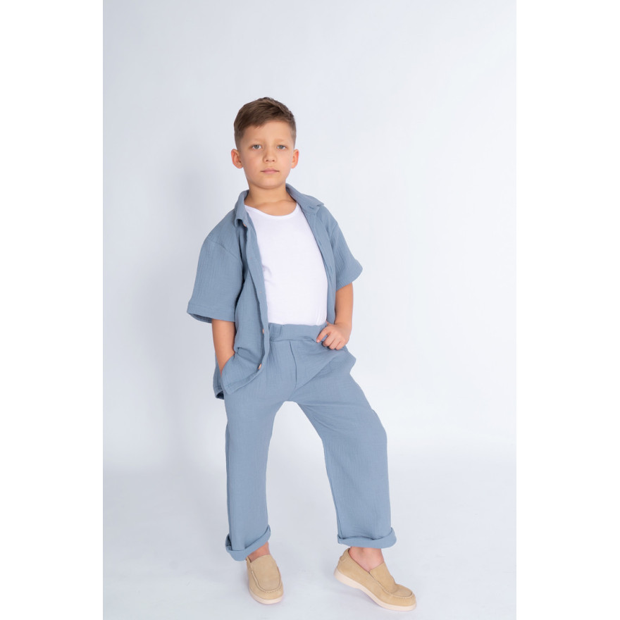 Jeans spodnie muślinowe do kostki 7/8 regulowane w pasie