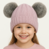 Brudny róż czapka zimowa dziewiarska
