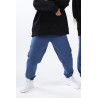 Spodnie dresowe SALTO granatowe WZMOCNIONE KOLANA ze ściągaczami i regulacją w pasie