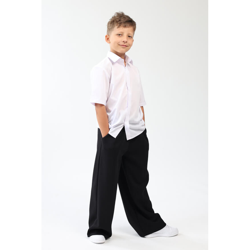 Spodnie eleganckie RICO czarne WIZYTOWE gładkie z prostymi, szerokimi nogawkami regulowane w pasie