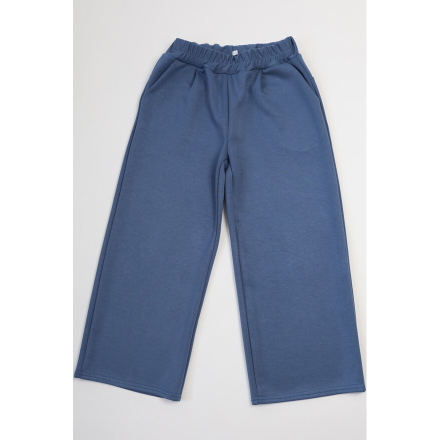 Spodnie eleganckie RICO jeansowe WIZYTOWE gładkie z prostymi, szerokimi nogawkami regulowane w pasie