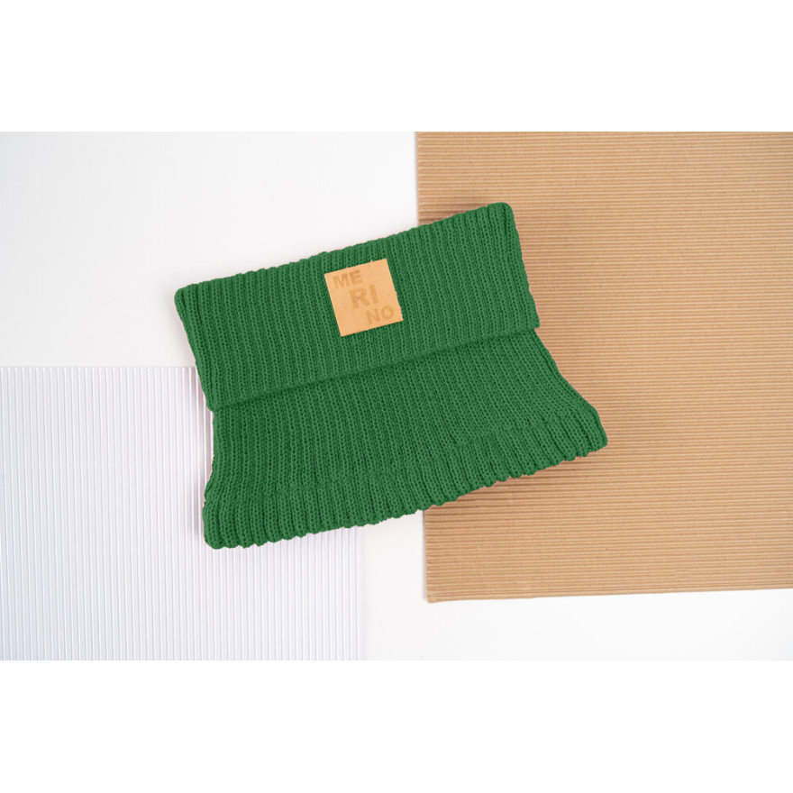 Merino komin butelkowa zieleń dziecięcy 100% wełna one size jesień zima