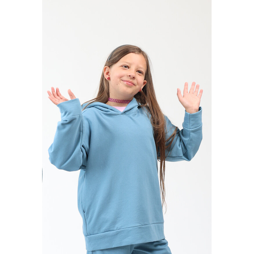 Bluza dresowa MOVE niebieska NA MESZKU Z UKRYTĄ KIESZENIĄ NA TELEFON