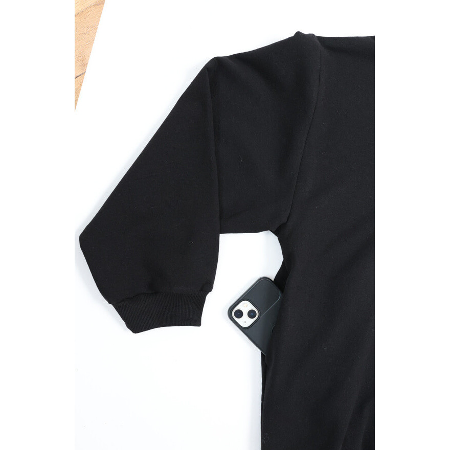 Bluza dresowa MOVE czarna NA MESZKU Z UKRYTĄ KIESZENIĄ NA TELEFON