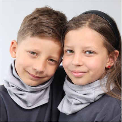 Komin COCO szary MERINO dziecięcy gładki 100% wełna one size jesień zima