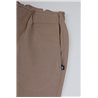 Spodnie męskie CASUAL beżowe z prostą nogawką i regulacją w pasie