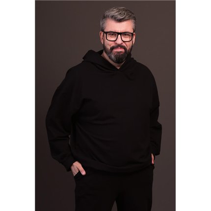 Bluza męska MOVE czarna na meszku z ukryta kieszenią na telefon