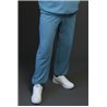 Spodnie ocieplane męskie MOVE niebieskie na meszku ze ściągaczami regulowane w pasie