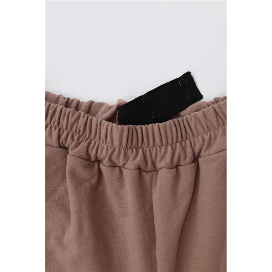 Spodnie ocieplane męskie MOVE beżowe na meszku ze ściągaczami regulowane w pasie