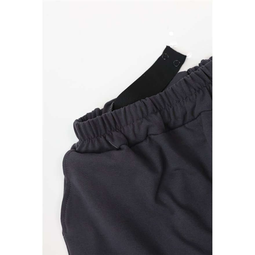 Spodnie ocieplane męskie BEAT grafitowe na meszku, proste nogawki, wysoki stan, regulowane w pasie