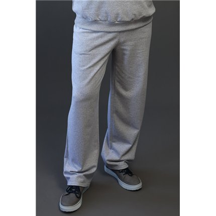 Spodnie ocieplane męskie BEAT szare na meszku, proste nogawki, wysoki stan, regulowane w pasie