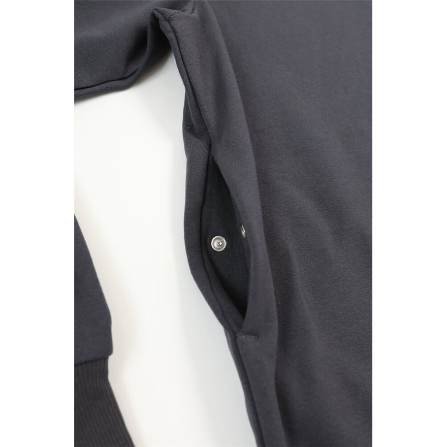 Bluza męska BEAT grafitowa na meszku z ukrytą kieszenią na telefon