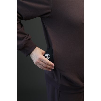 Bluza męska BEAT brązowa na meszku z ukrytą kieszenią na telefon