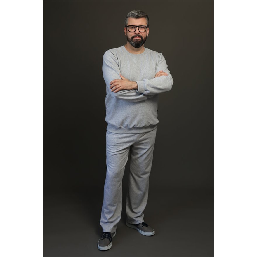 Bluza męska BEAT szara na meszku z ukrytą kieszenią na telefon