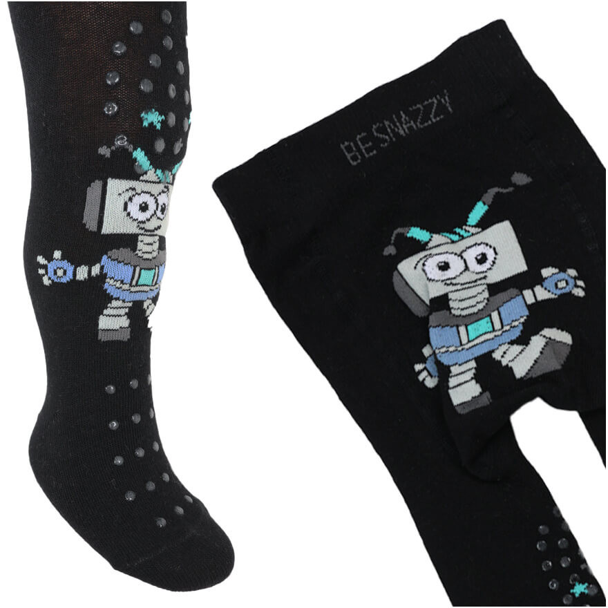 RAJSTOPY do RACZKOWANIA 3x ABS czarne z ROBOTEM wzór 708