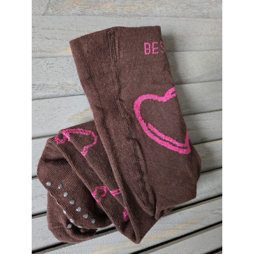 RAJSTOPY do RACZKOWANIA 3x ABS brązowe w różowe SERCA wzór 706