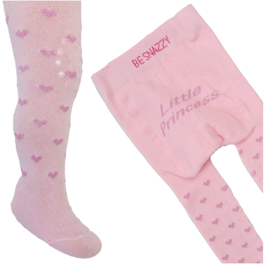 RAJSTOPY do RACZKOWANIA 3x ABS różowe w serca LITTLE PRINCESS wzór 702