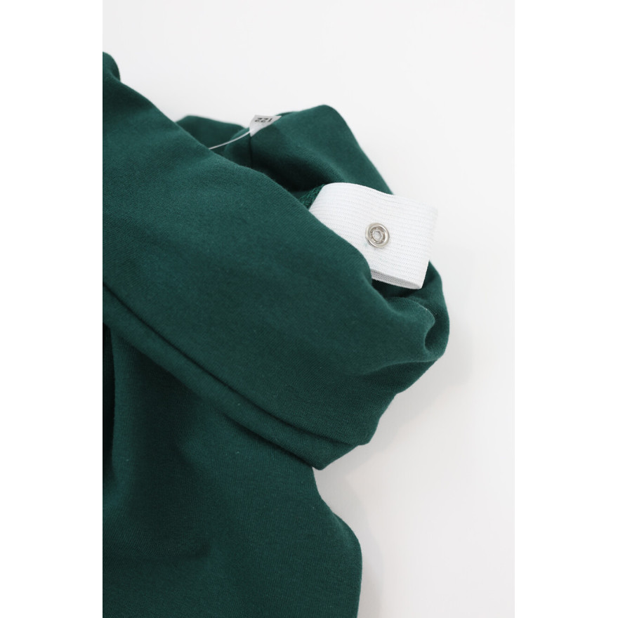 Spodnie ocieplane FLARE zieleń butelkowa legginsy dzwony NA MESZKU regulowane w pasie