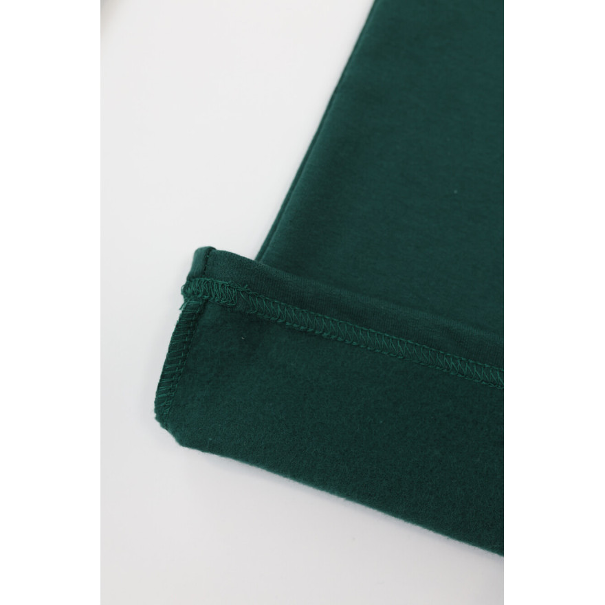 Spodnie ocieplane FLARE zieleń butelkowa legginsy dzwony NA MESZKU regulowane w pasie