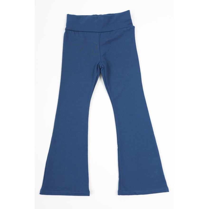 Spodnie ocieplane FLARE granatowe legginsy dzwony NA MESZKU regulowane w pasie