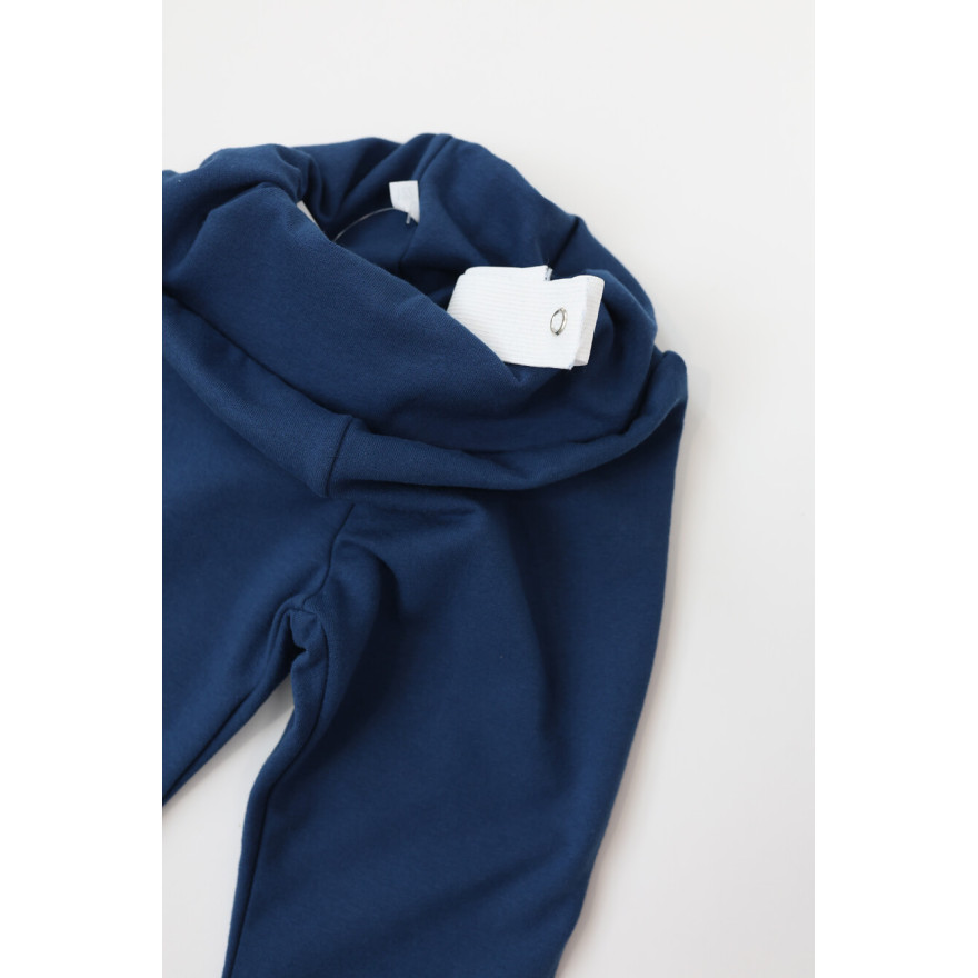 Spodnie ocieplane FLARE granatowe legginsy dzwony NA MESZKU regulowane w pasie