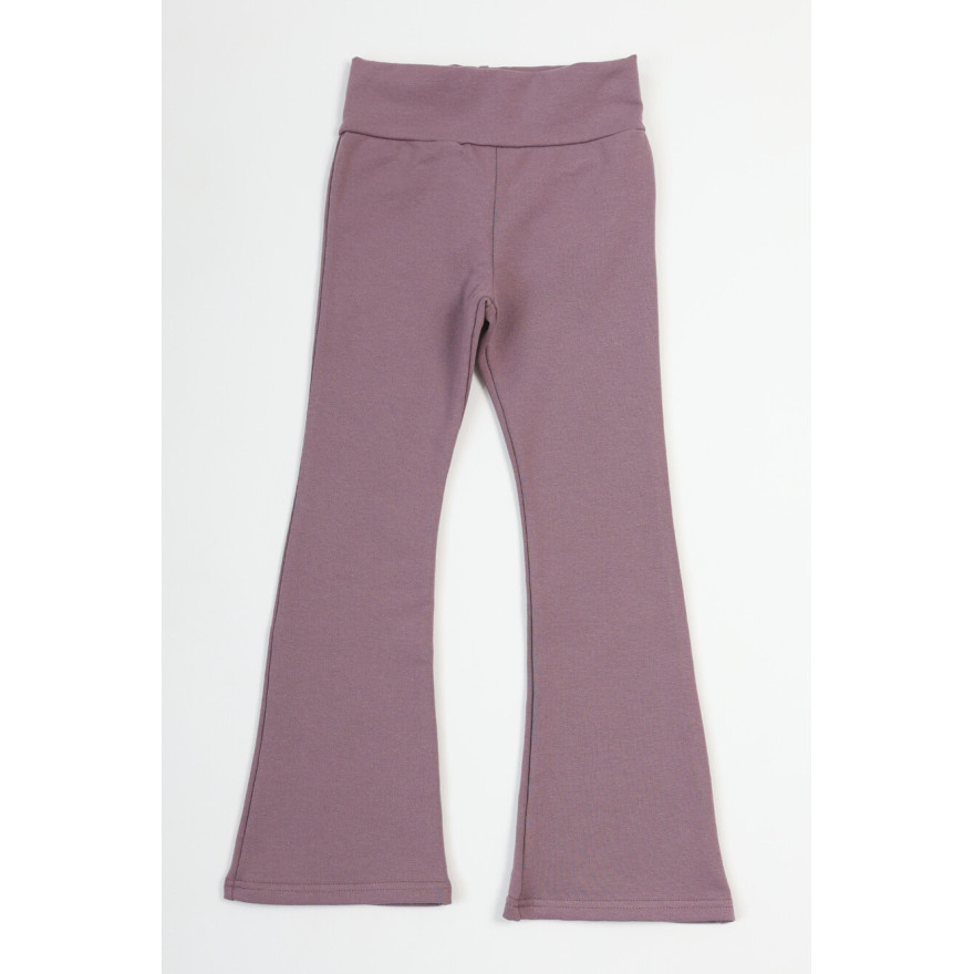 Spodnie ocieplane FLARE liliowe legginsy dzwony NA MESZKU regulowane w pasie