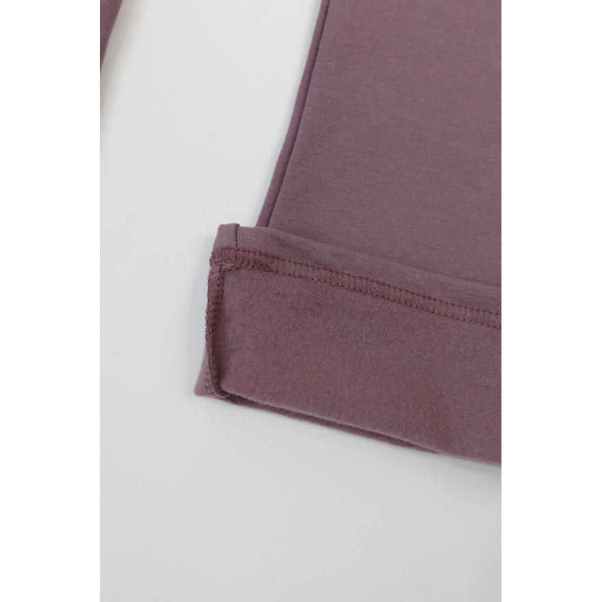 Spodnie ocieplane FLARE liliowe legginsy dzwony NA MESZKU regulowane w pasie