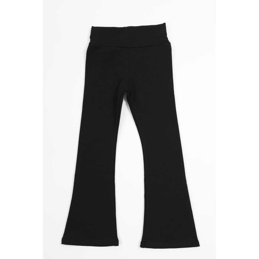 Spodnie ocieplane FLARE czarne legginsy dzwony NA MESZKU regulowane w pasie